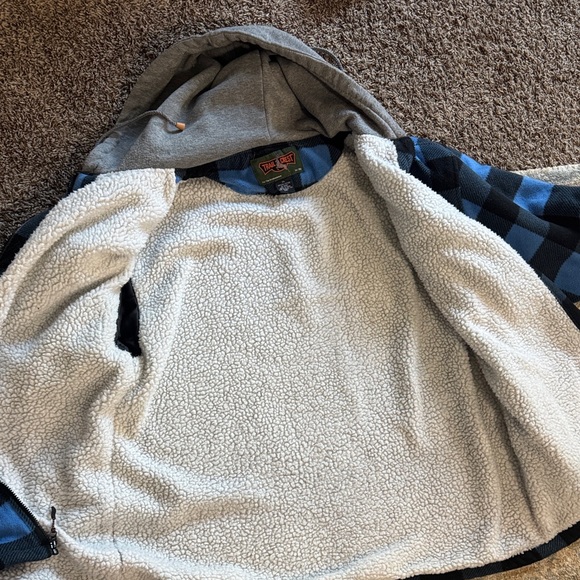 Trail Crest Blue and Black Plaid Flannel Jacket with Fleece Lining XXL - Picture 4 of 4